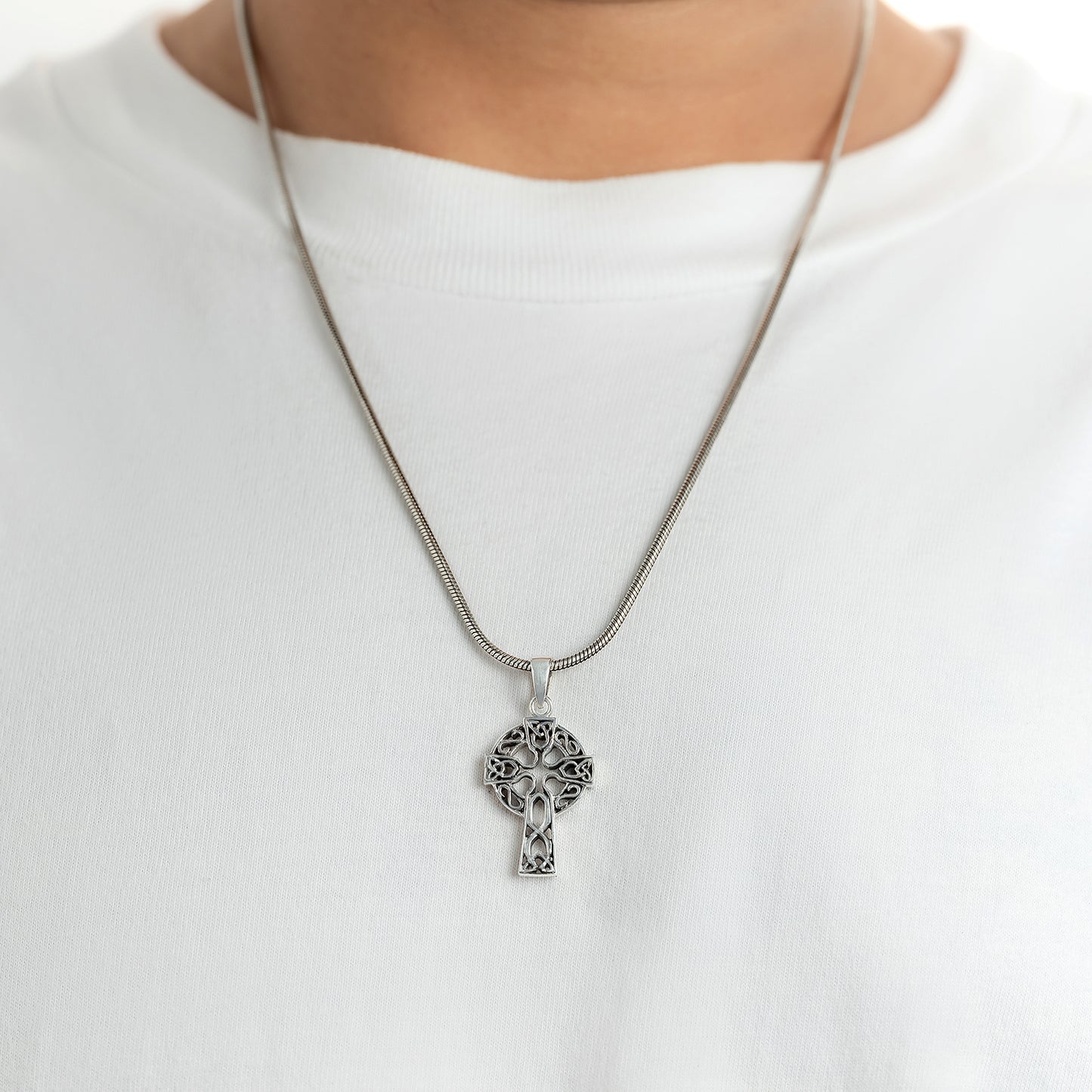 Sterling Silver Celtic Knot Cross Pendant