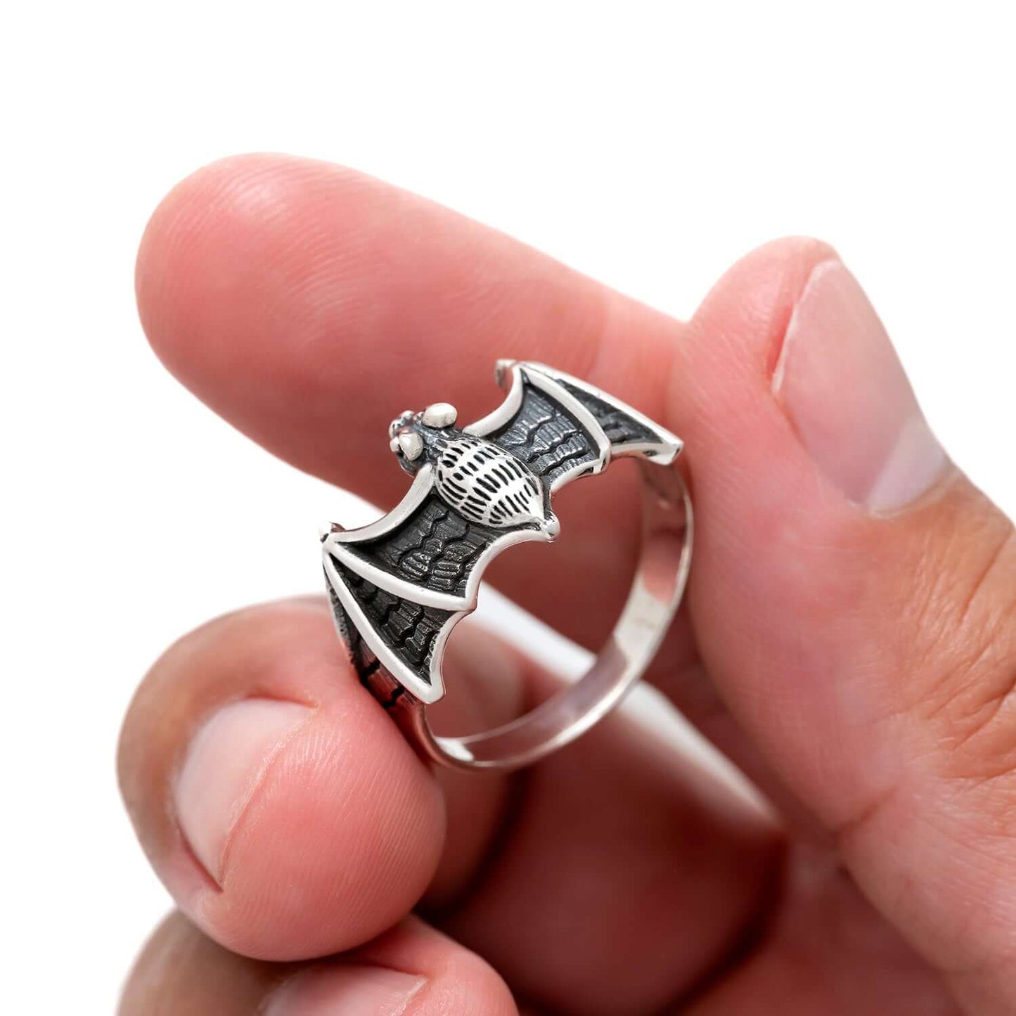 925 Sterling Silver Bat Gothic Ring - SilverMania925