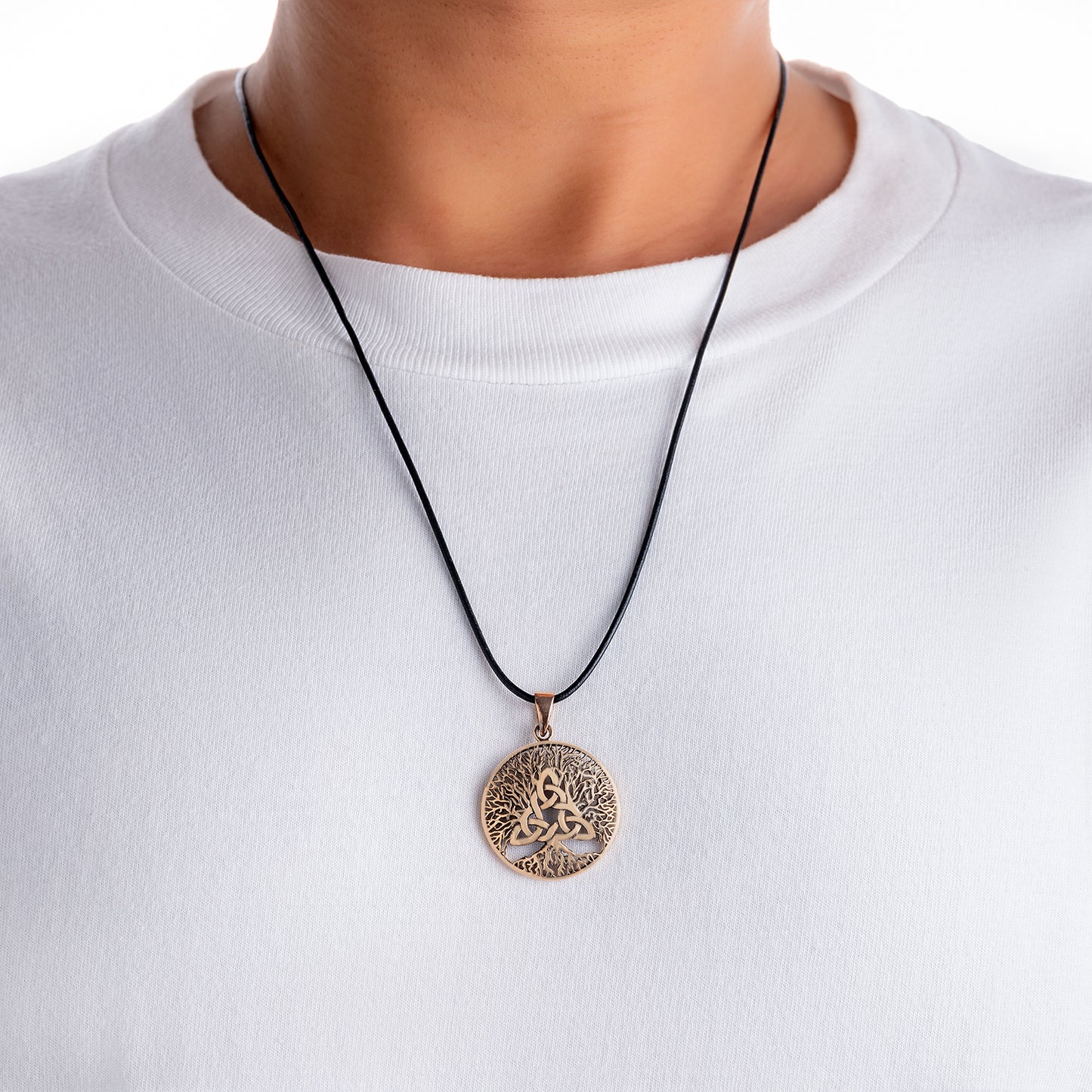 Celtic Triquetra with Viking Yggdrasil Bronze Pendant