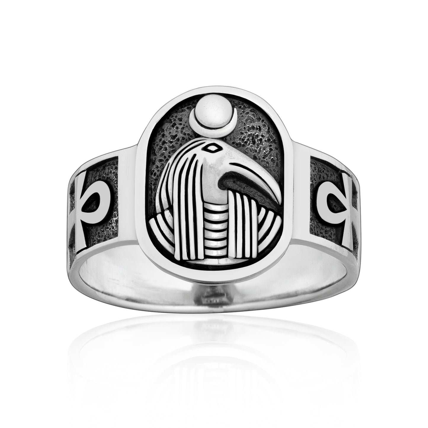 925 Sterling Silver Egyptian God Thoth Ring