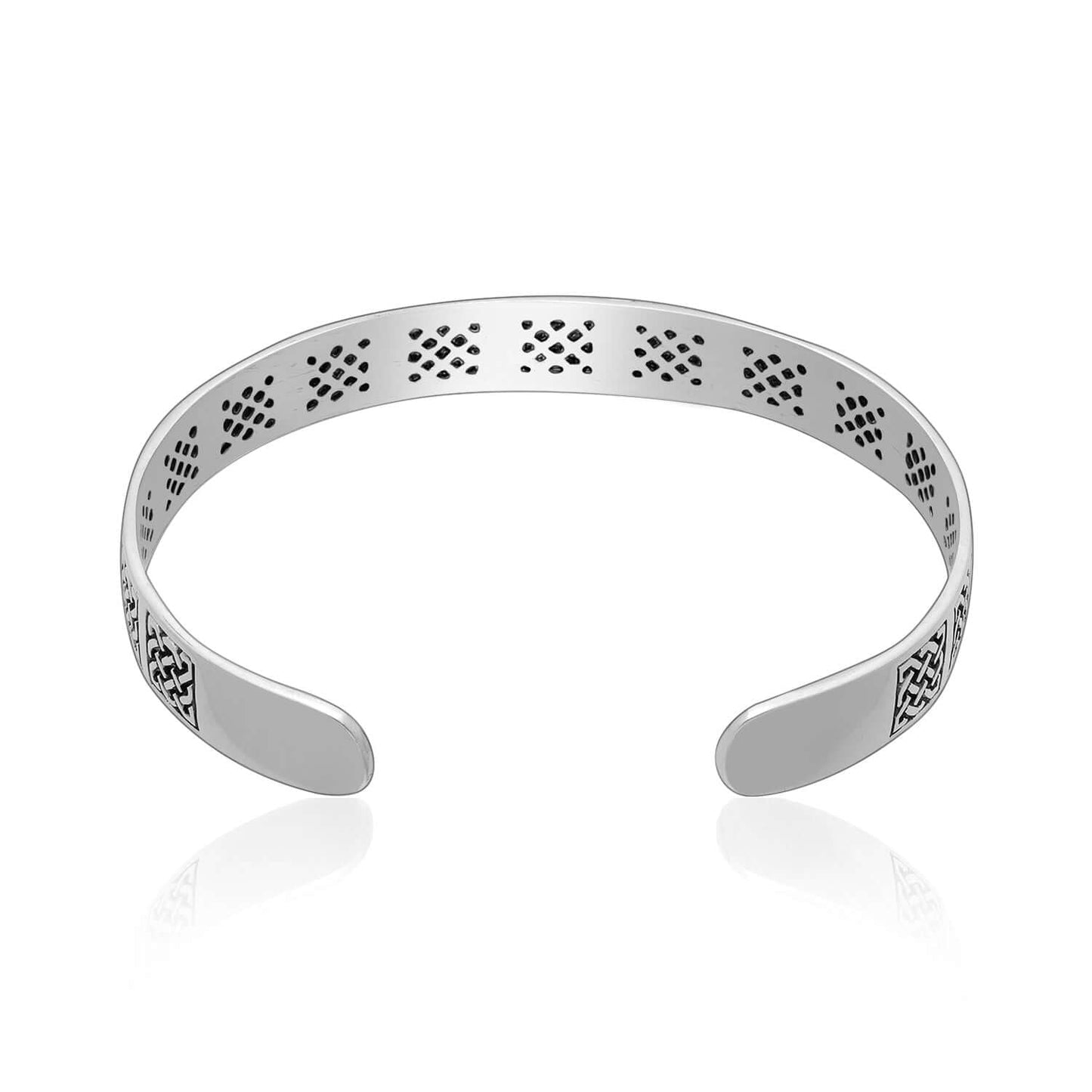 925 Sterling Silver Celtic Knots Bangle Square Design - SilverMania925