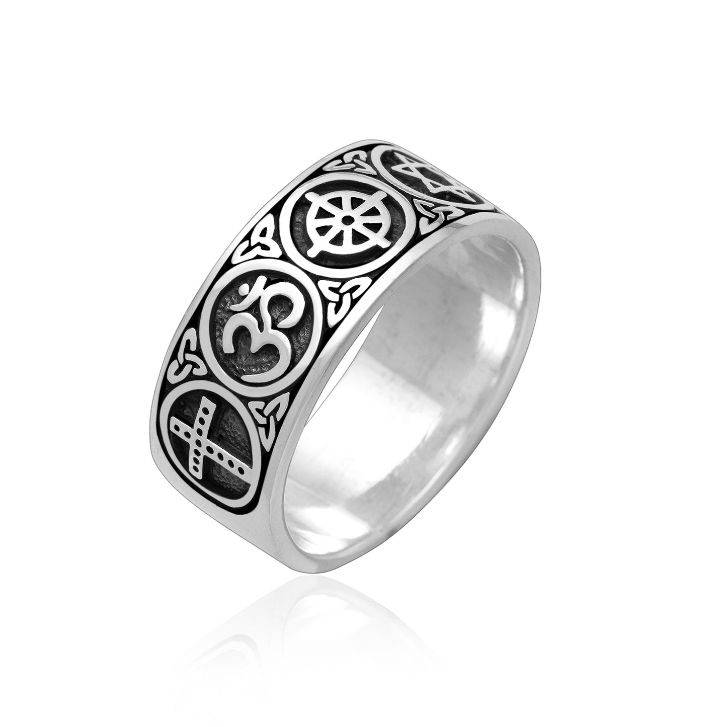 925 Sterling Silver Sacred Symbols Ring