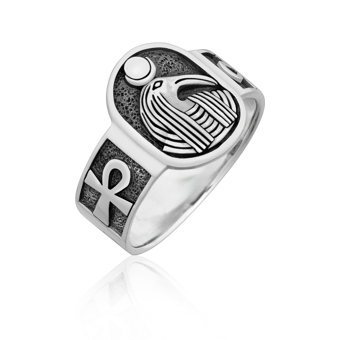 925 Sterling Silver Egyptian God Thoth Ring