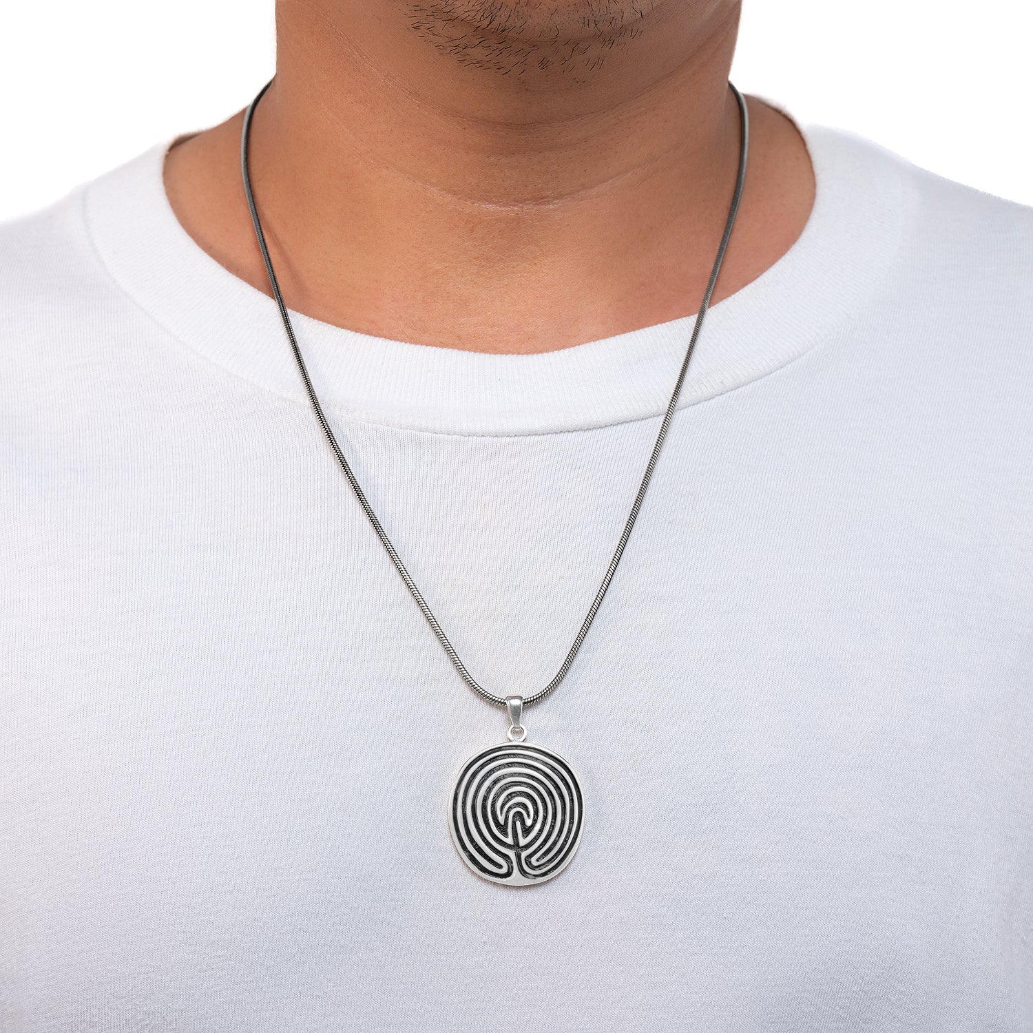 925 Sterling Silver Tintagel Labyrinth Pendant
