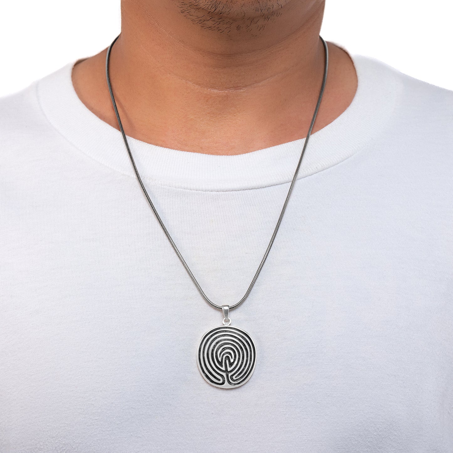 925 Sterling Silver Tintagel Labyrinth Pendant