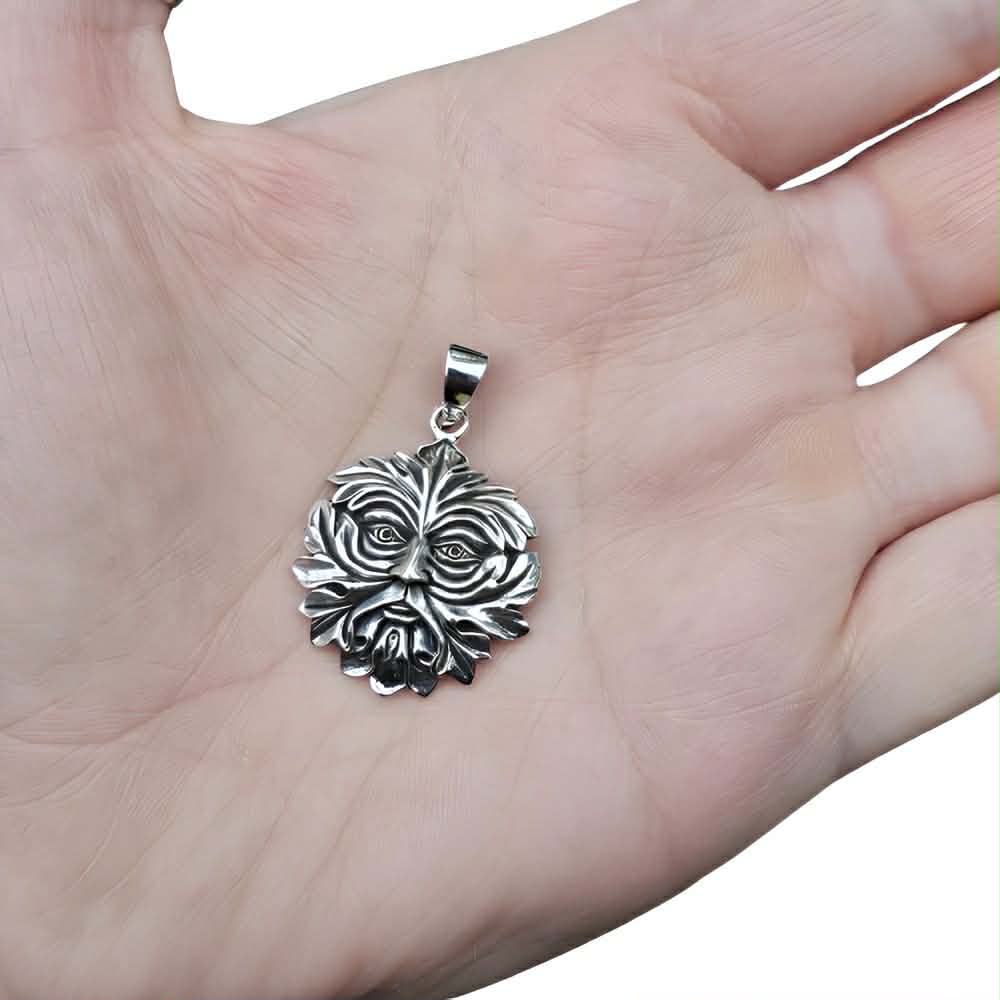 925 Sterling Silver Green Man Pendant