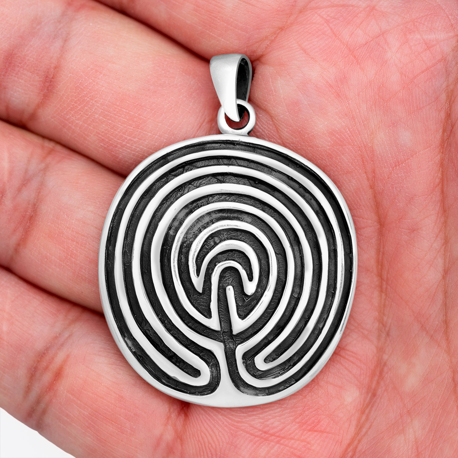 925 Sterling Silver Tintagel Labyrinth Pendant