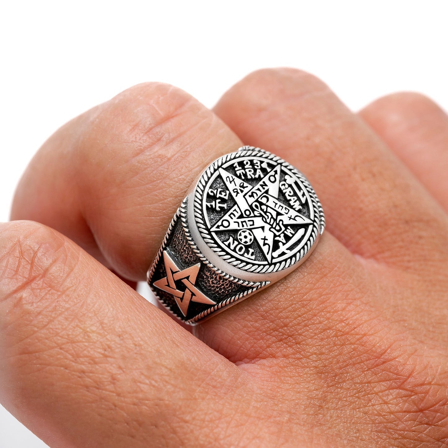 925 Sterling Silver Tetragrammaton Ring - SilverMania925