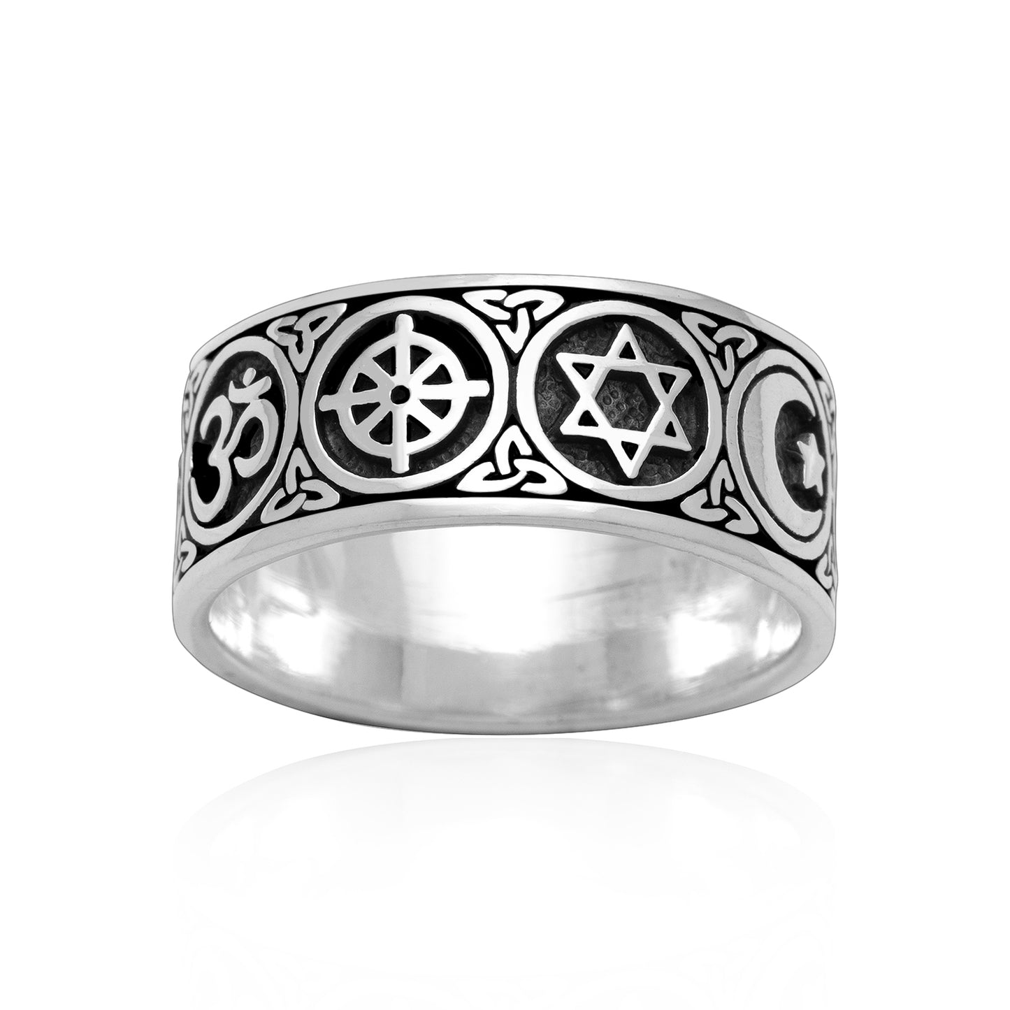 925 Sterling Silver Sacred Symbols Ring