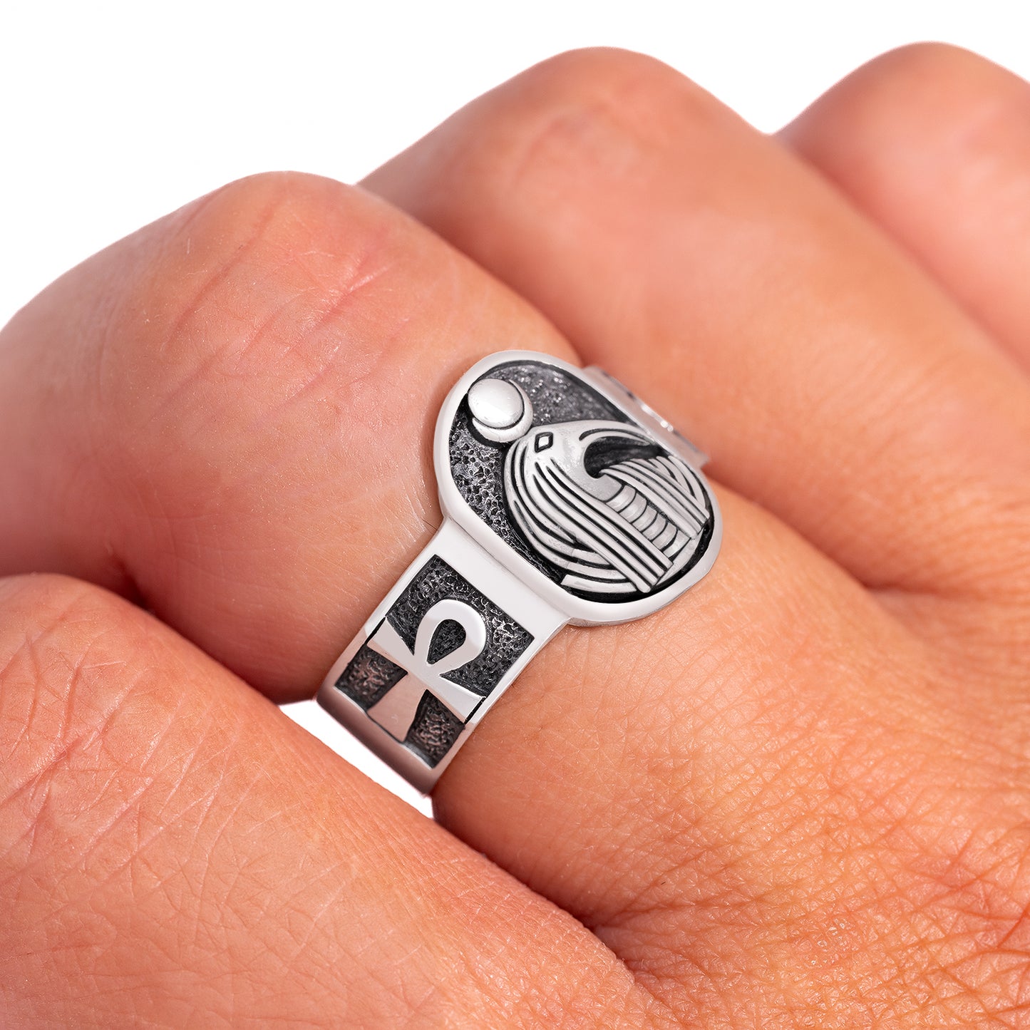 925 Sterling Silver Egyptian God Thoth Ring