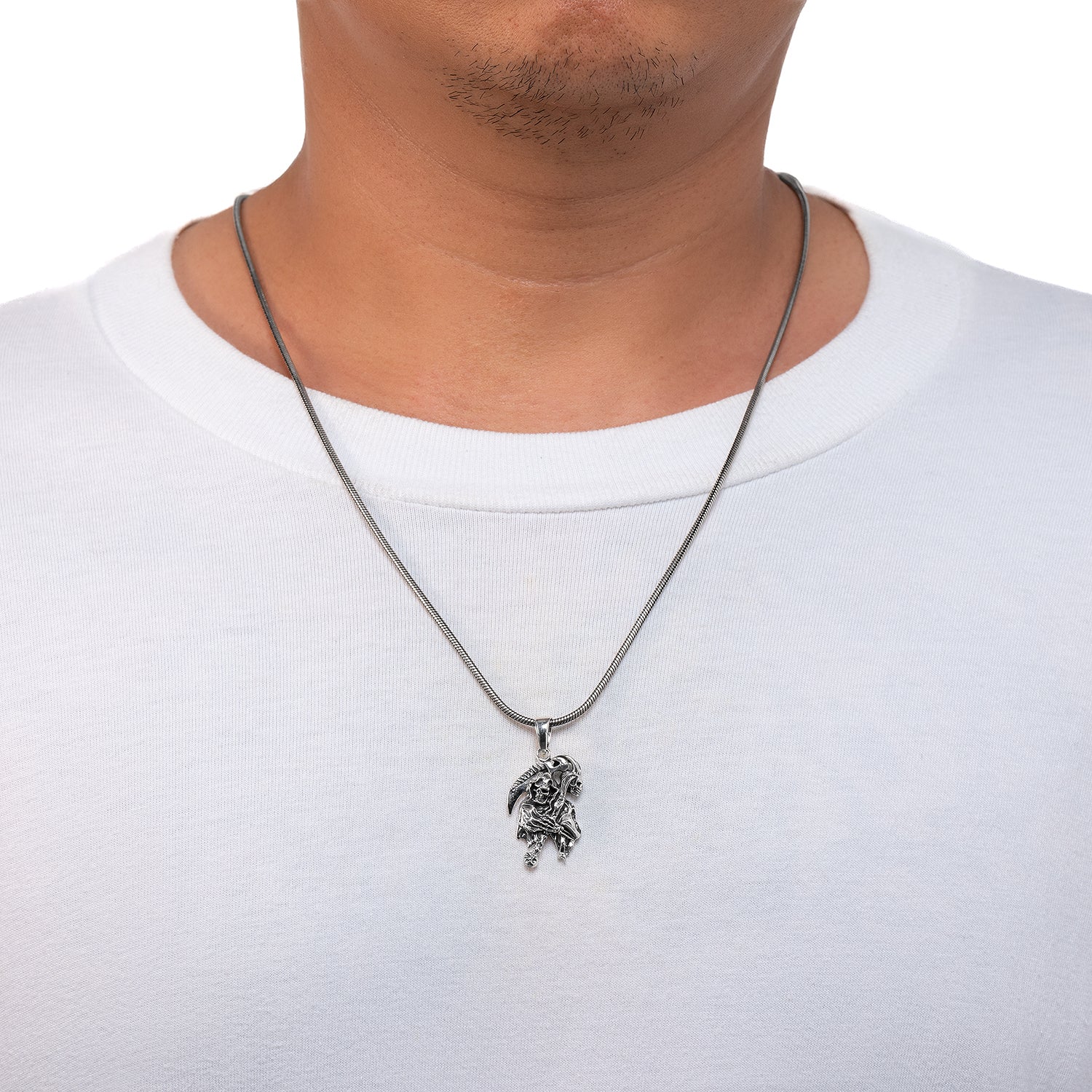 925 Sterling Silver Grim Reaper Pendant