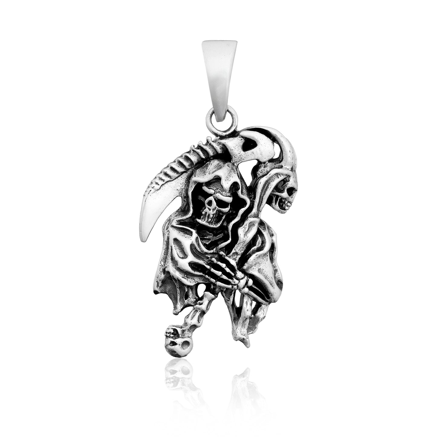 925 Sterling Silver Grim Reaper Pendant