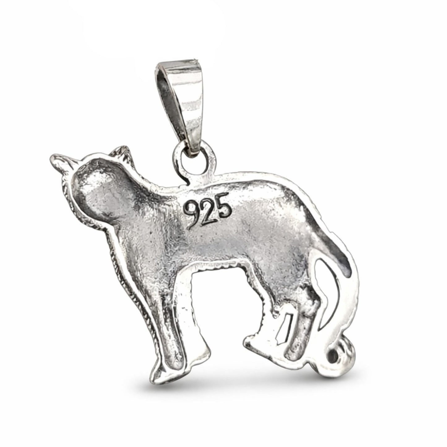 Sterling Silver Cat with Celtic Knots Pendant