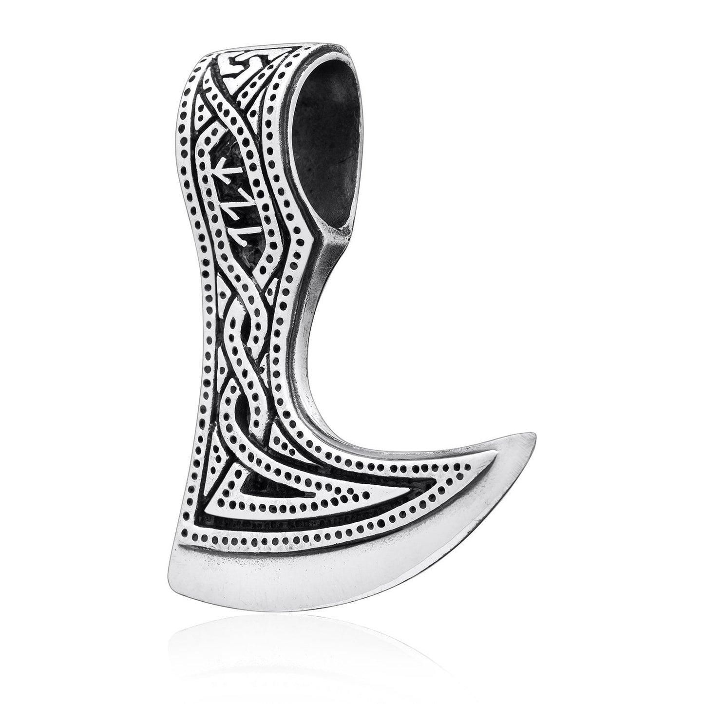 925 Sterling Silver Viking Perun Axe Double Sided Pendant - SilverMania925