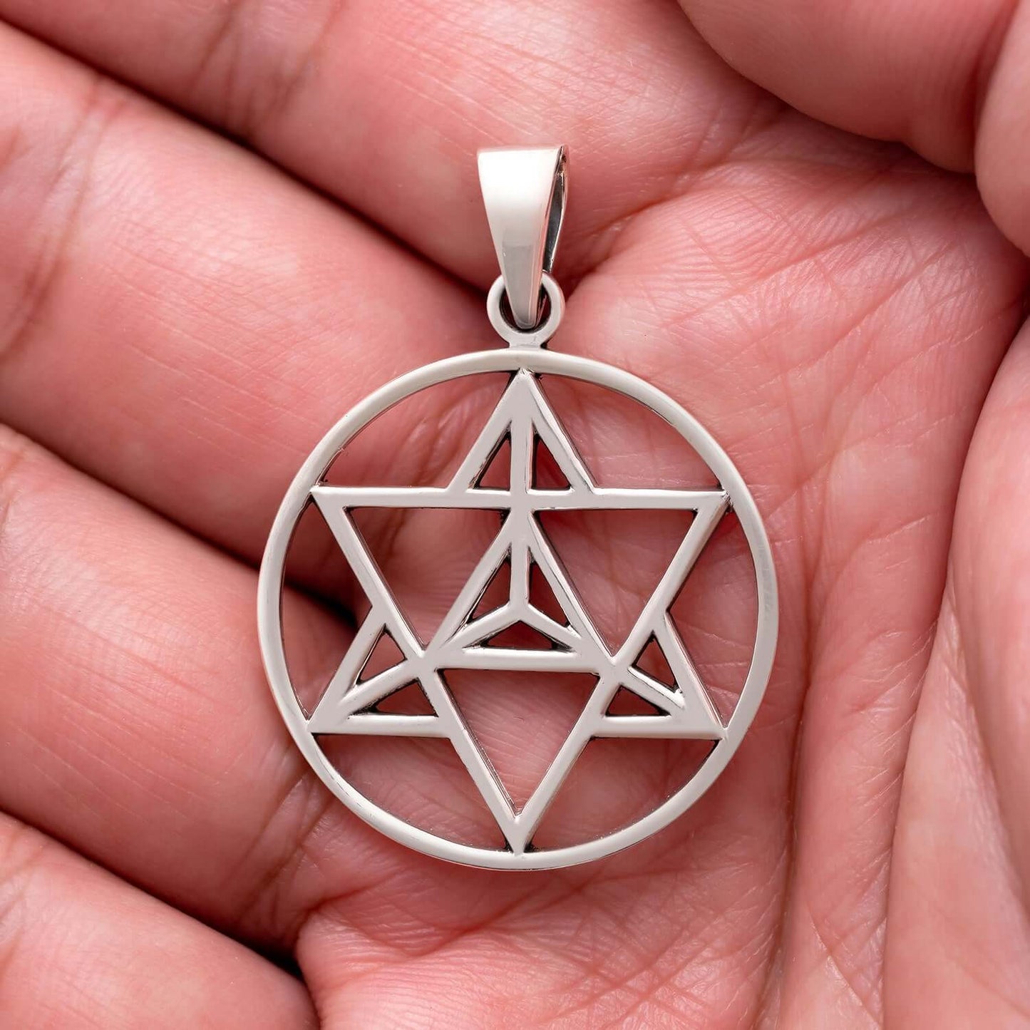 925 Sterling Silver Mercabah Pendant - SilverMania925