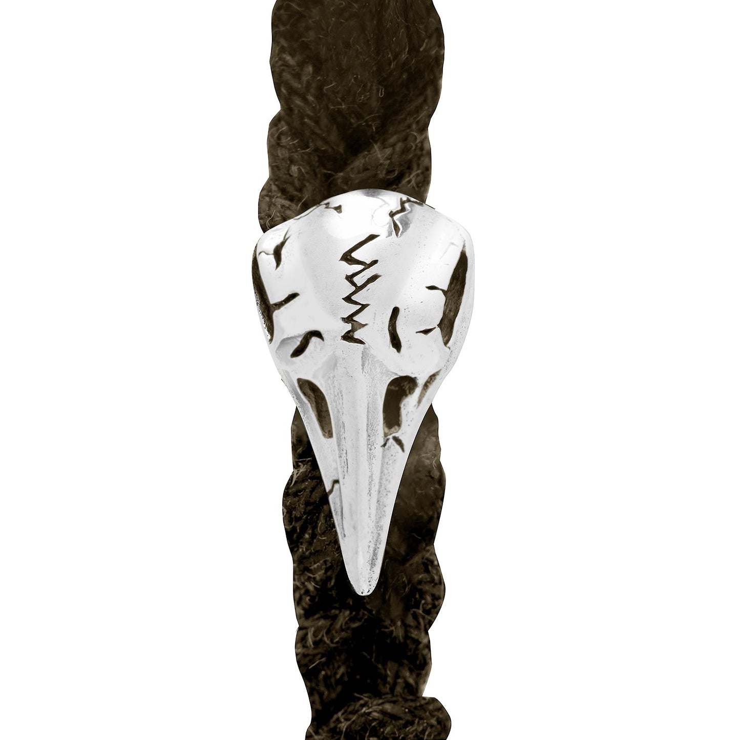 Sterling Silver Viking Bird Skull Beard Bead - SilverMania925