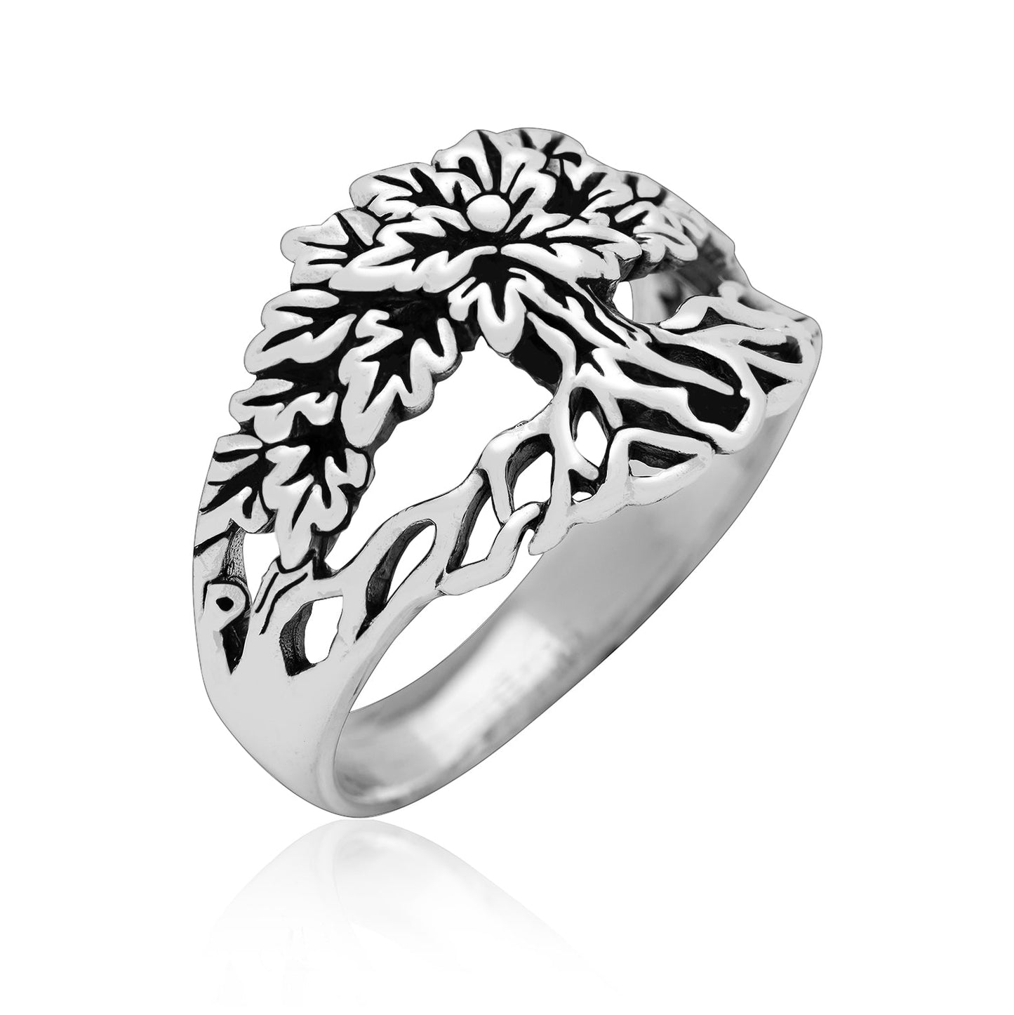 925 Sterling Silver Viking Yggdrasil Unisex Ring - SilverMania925