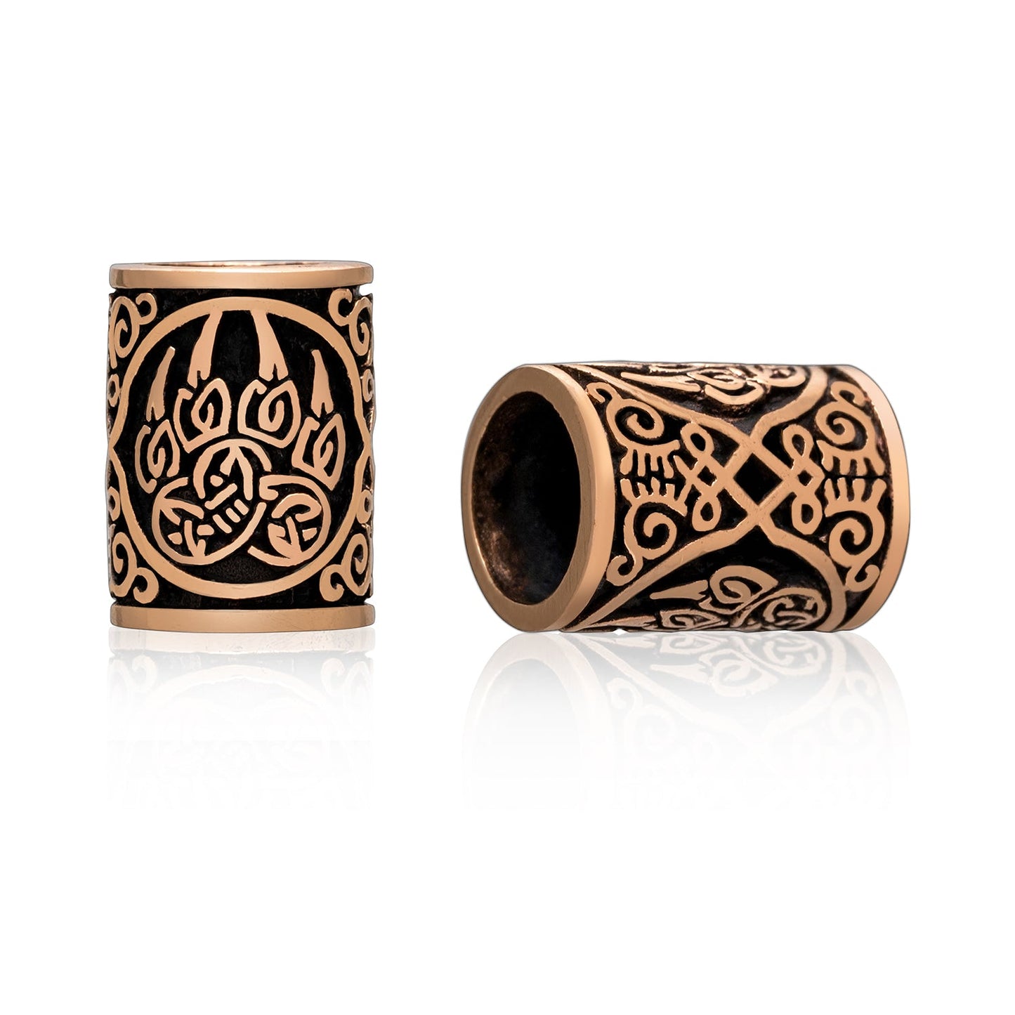 Bronze Viking Beard Bead Dreadlocks with Bear Claw - SilverMania925