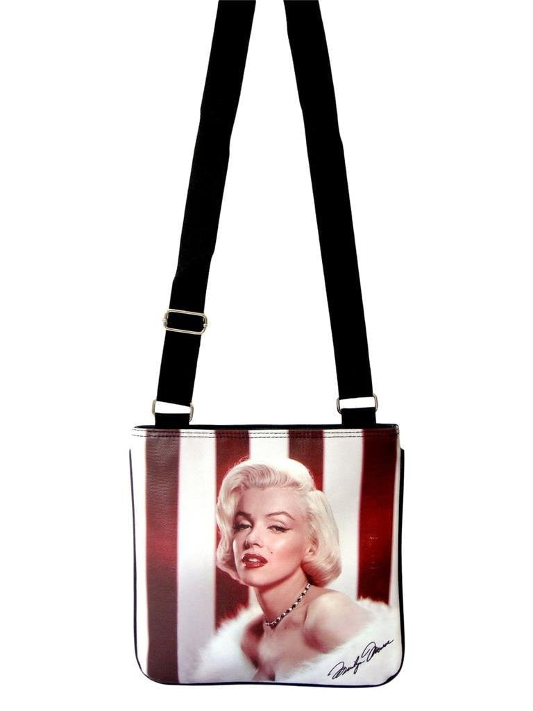 Marilyn Monroe Fashion Signature Messenger Sling Bag Purse - SilverMania925