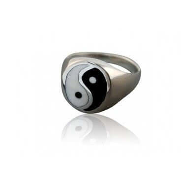 925 Sterling Silver Men's Yin Yang Ring - SilverMania925
