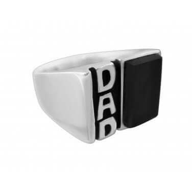 925 Sterling Silver Men's Onyx DAD Father's Day Family Oxidized Ring - SilverMania925