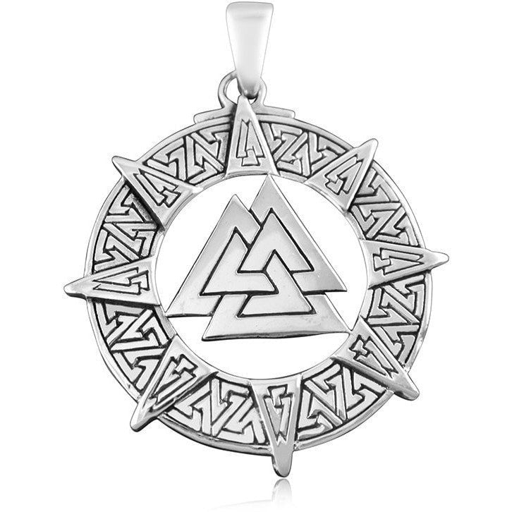 925 Sterling Silver Viking Valknut Pendant - SilverMania925