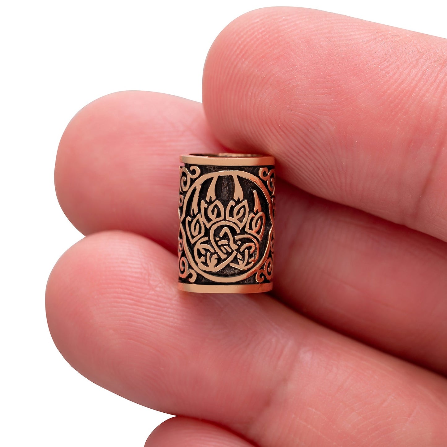 Bronze Viking Beard Bead Dreadlocks with Bear Claw - SilverMania925