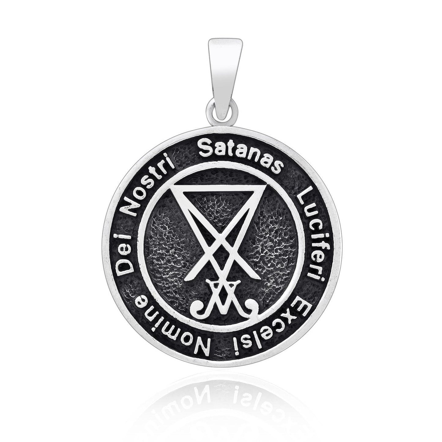 925 Sterling Silver Sigil of Lucifer Satanic Seal of Satan Pendant - SilverMania925