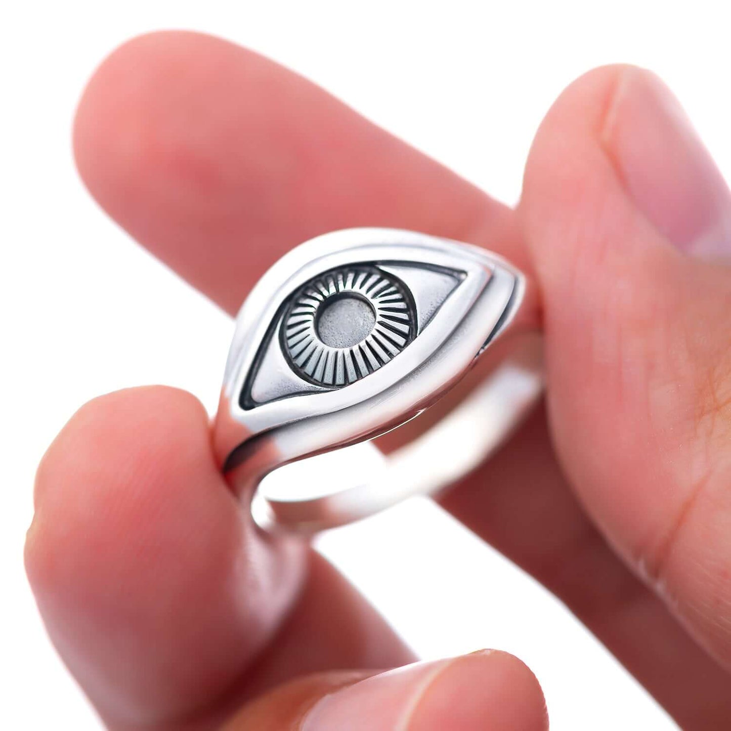 925 Sterling Silver Evil Eye Illuminati Ring - SilverMania925