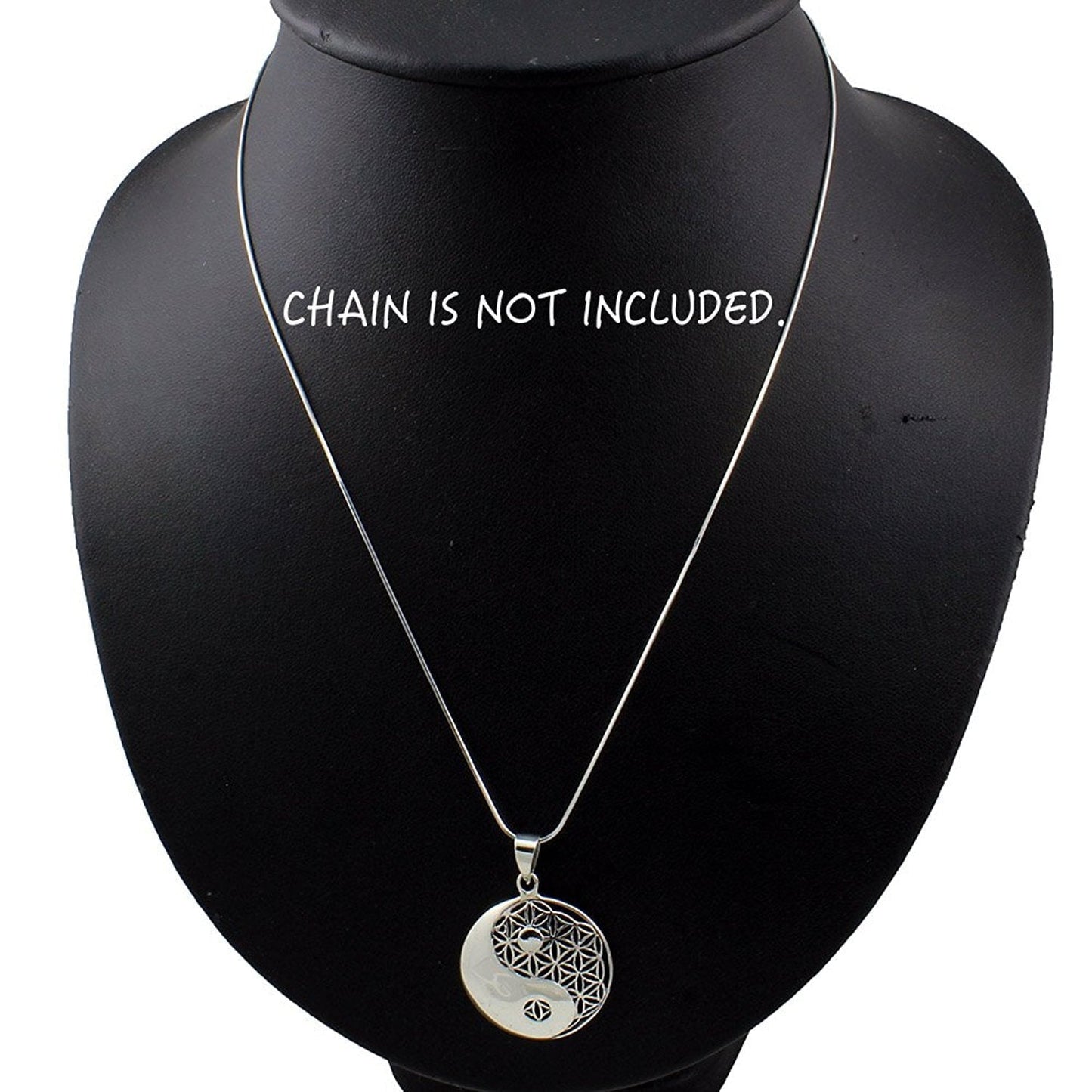 925 Sterling Silver Yin Yang Flower of Life Sacred Geometry Pendant - SilverMania925