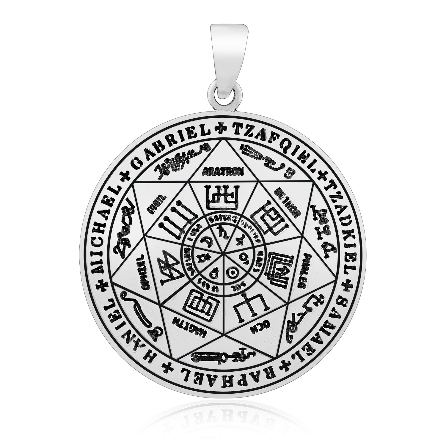 925 Sterling Silver The Seals of the Seven Archangels Solomon Pendant - SilverMania925