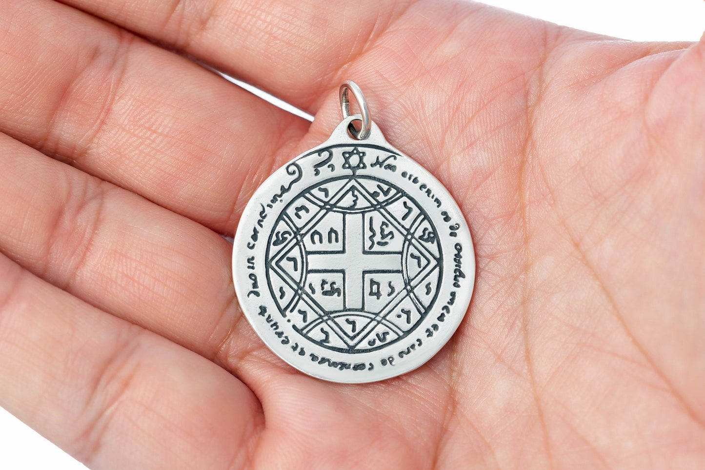 Sterling Silver Fourth Pentacle of Venus Solomon Seal Pendant - SilverMania925