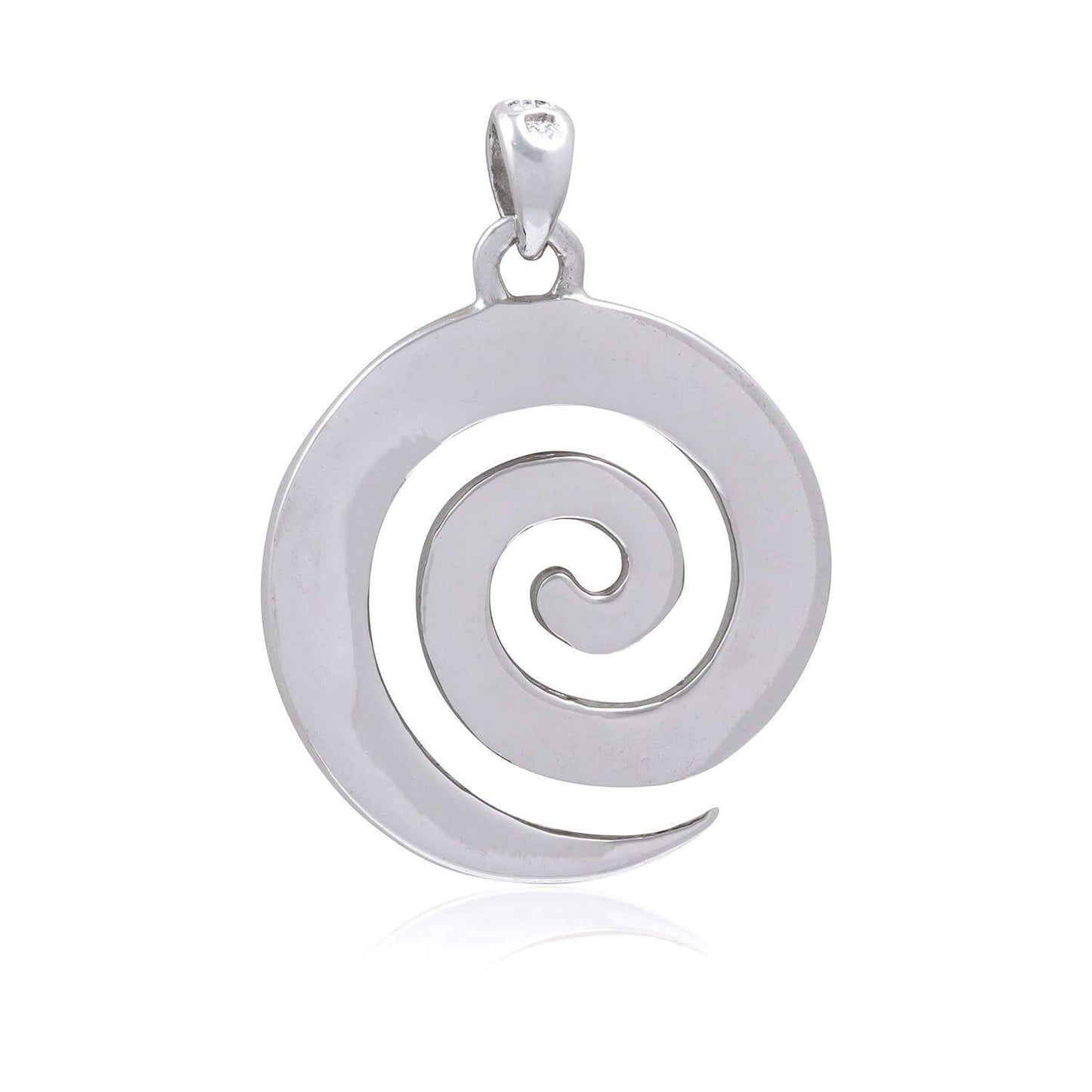 925 Sterling Silver Hawaiian Blue Opal Greek Infinity Key Spiral Solid Pendant - SilverMania925