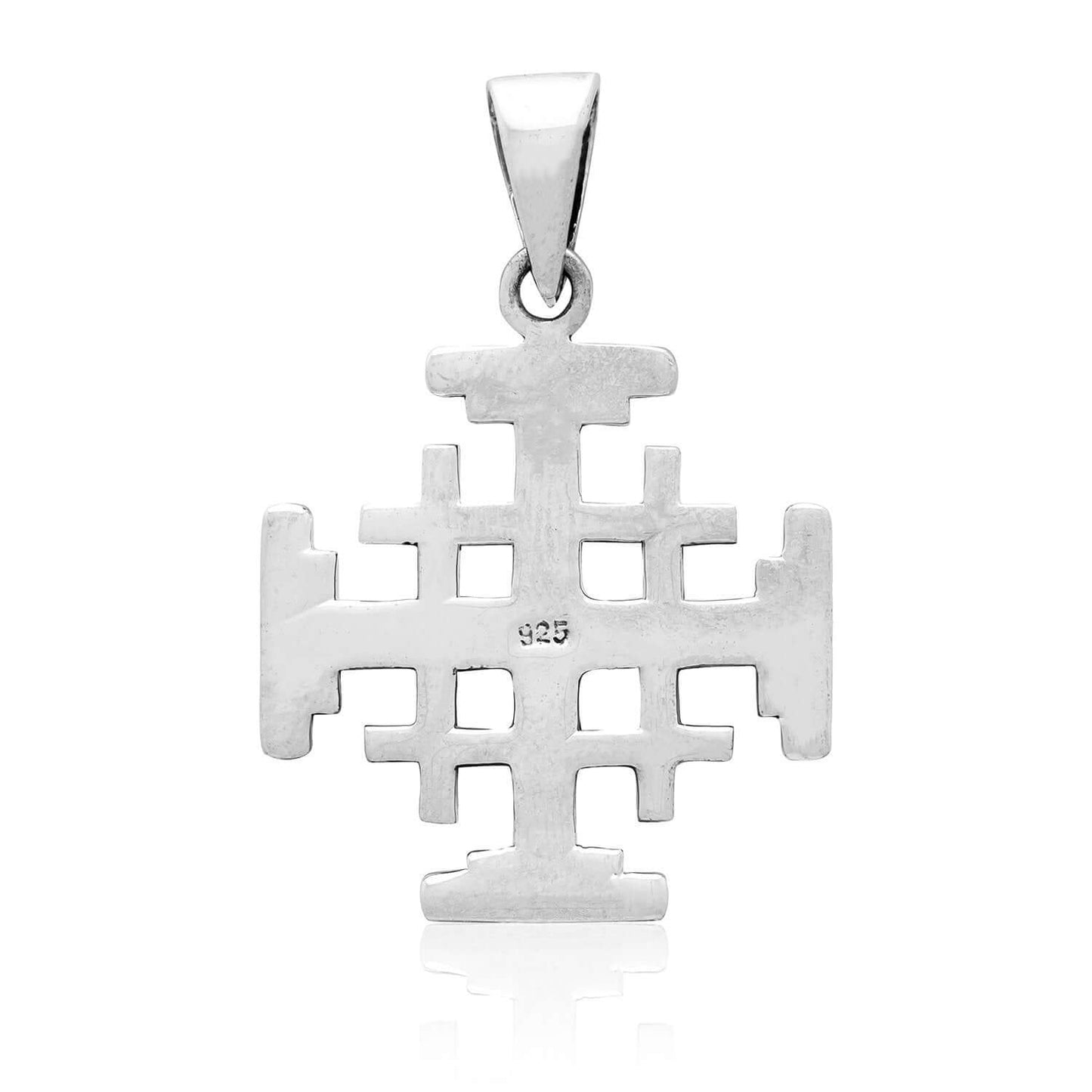 925 Sterling Silver Handcrafted Jerusalem Cross Pendant - SilverMania925