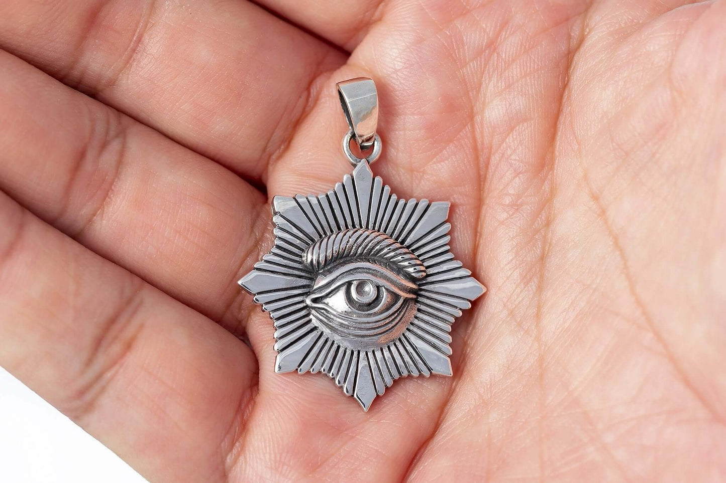 925 Sterling Silver All-Seeing Eye of Horus Pendant - SilverMania925
