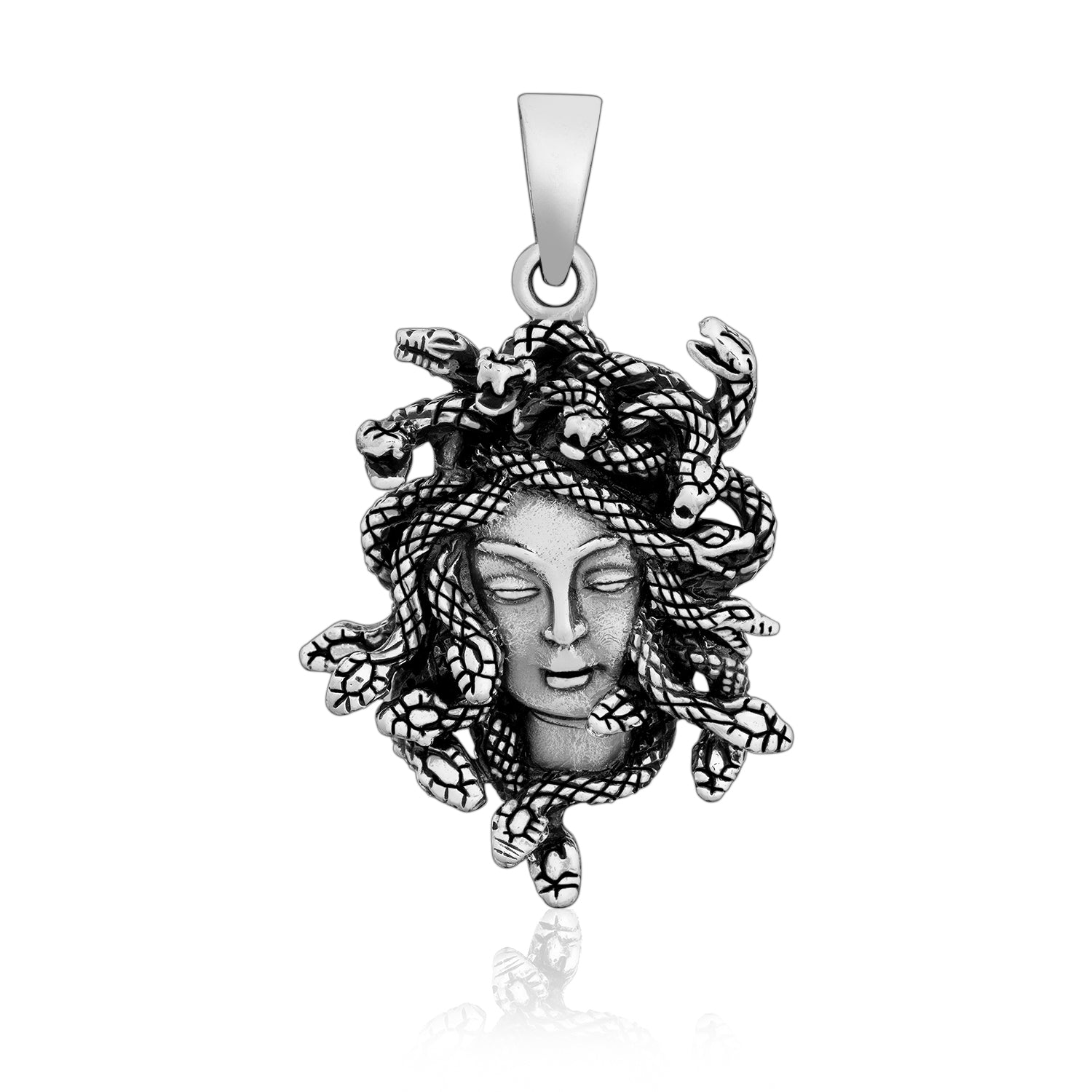 925 Sterling Silver Greek Medusa Pendant