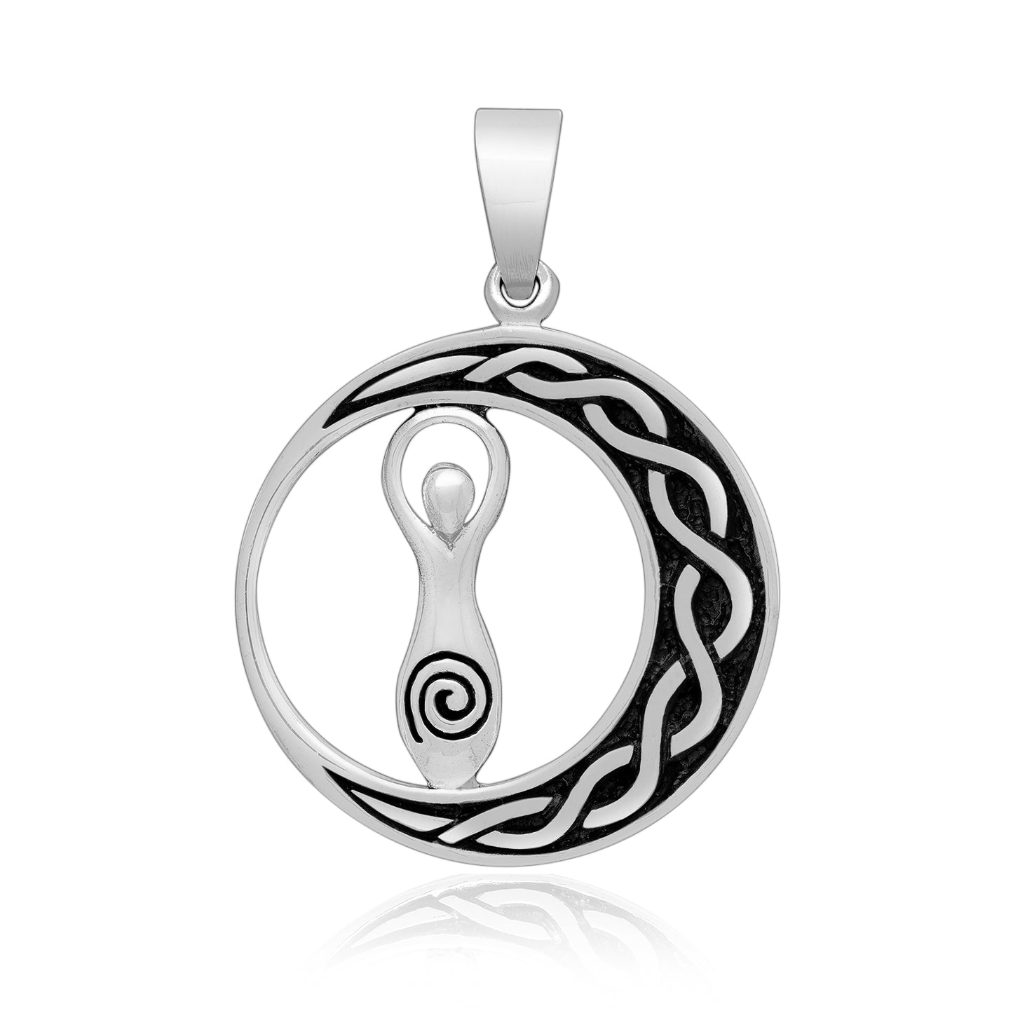 Sterling Silver Spiral Goddess Pendant