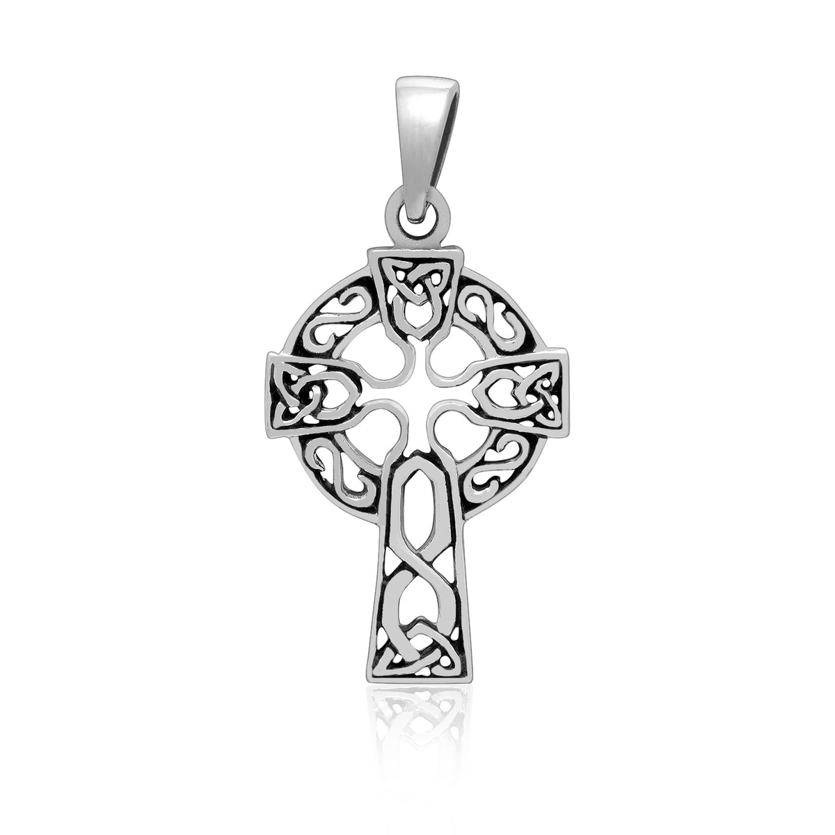 Sterling Silver Celtic Knot Cross Pendant
