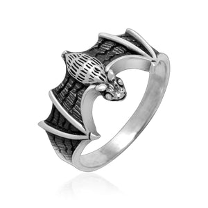 925 Sterling Silver Bat Gothic Ring