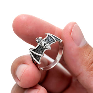 925 Sterling Silver Bat Gothic Ring