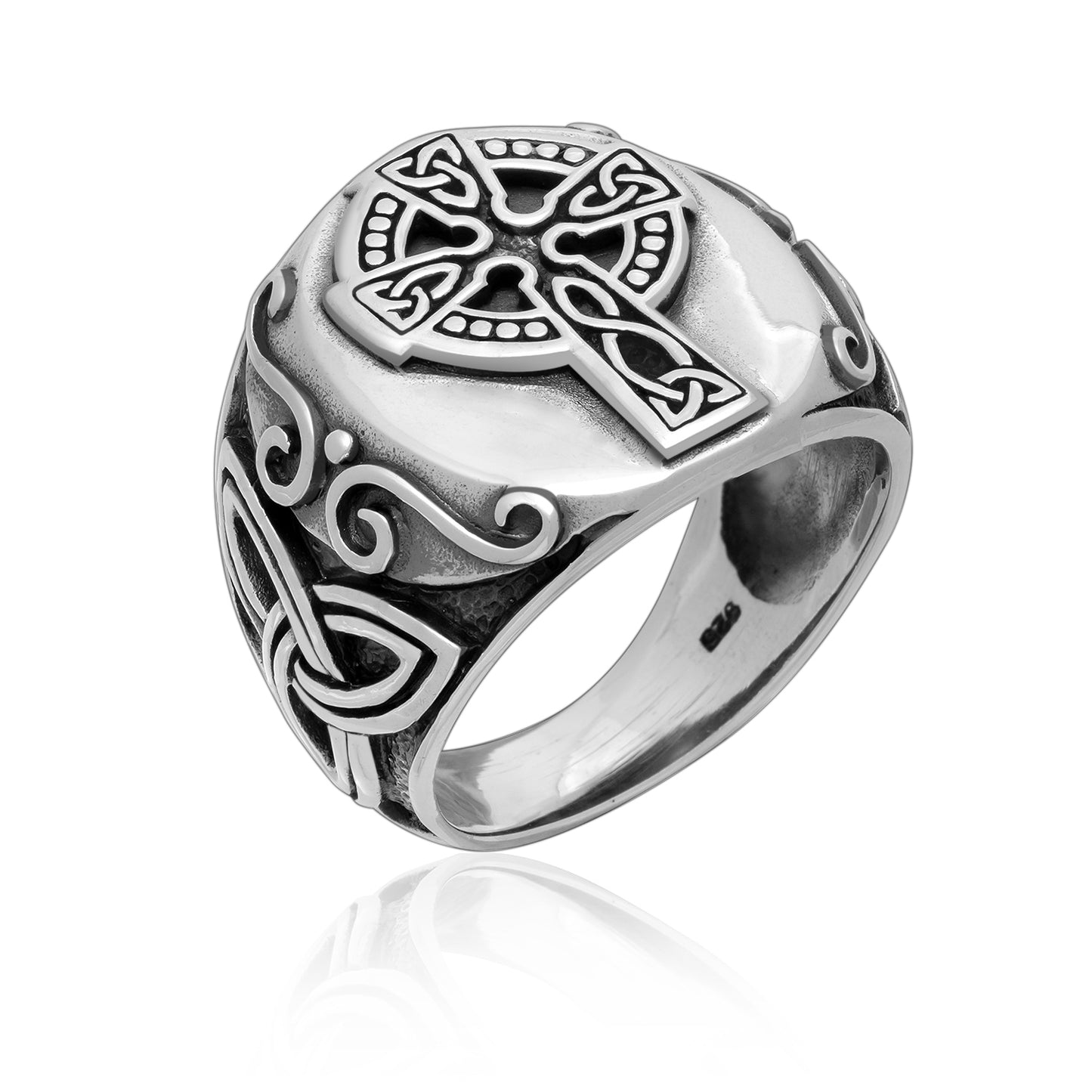 925 Sterling Silver Celtic Cross Ring