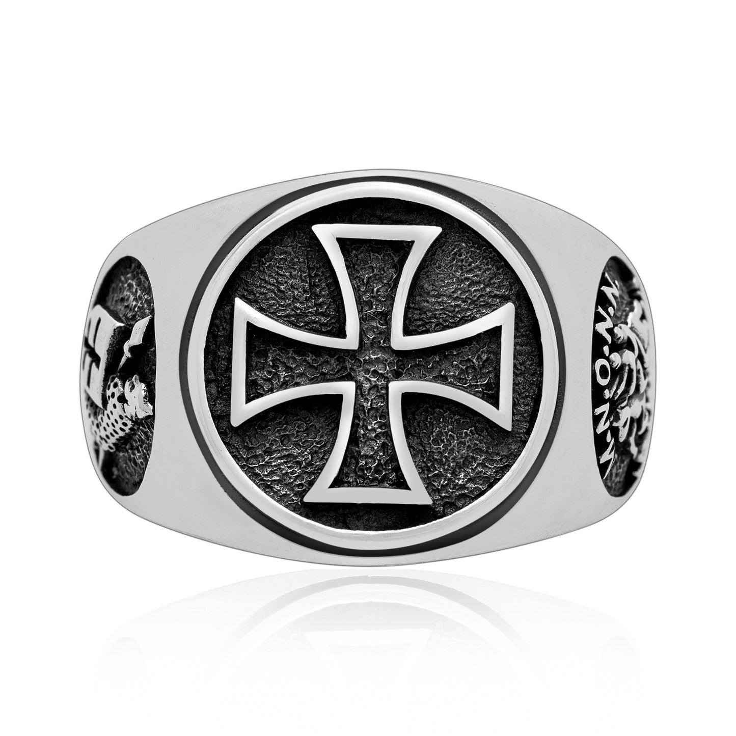 925 Sterling Silver Knights Templar Cross Ring