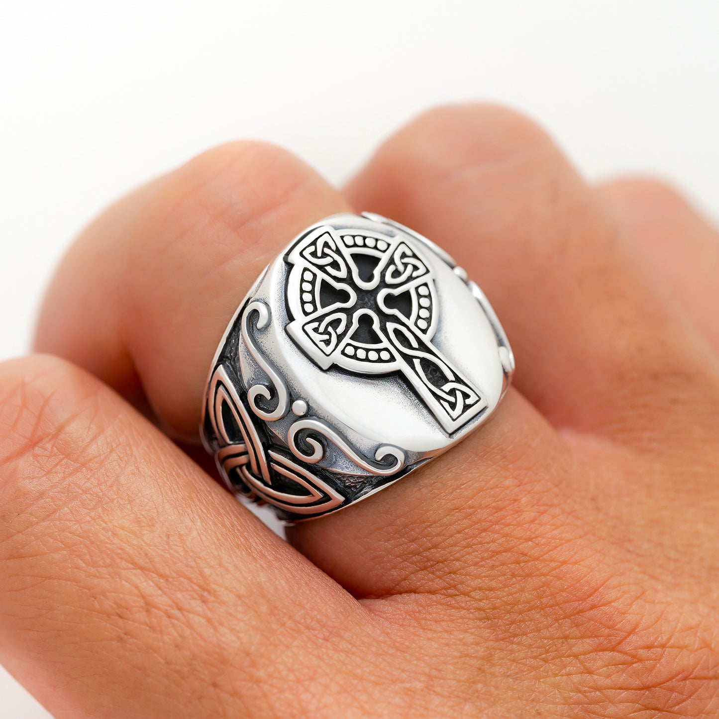 925 Sterling Silver Celtic Cross Ring