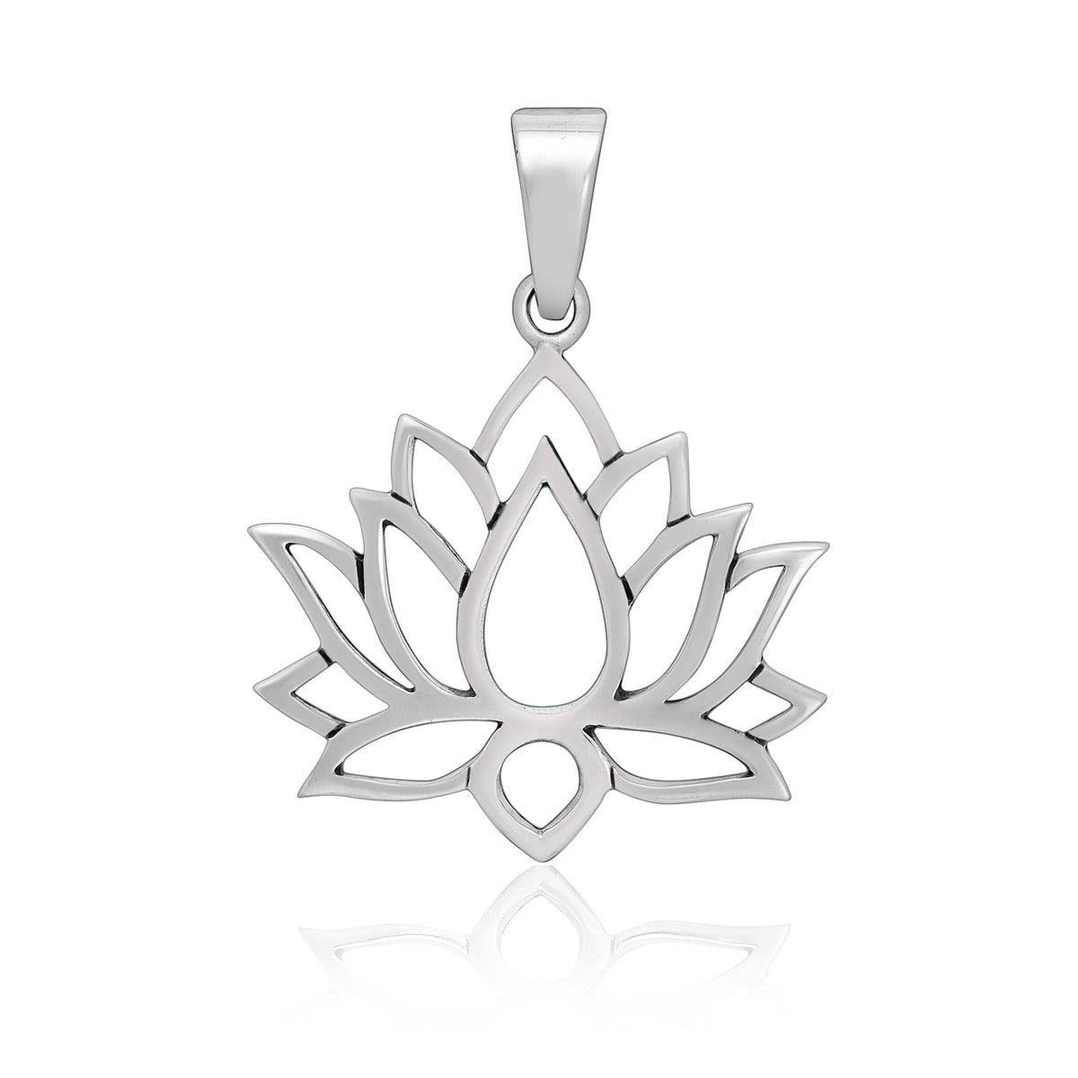 925 Sterling Silver Sacred Lotus Flower Pendant - SilverMania925