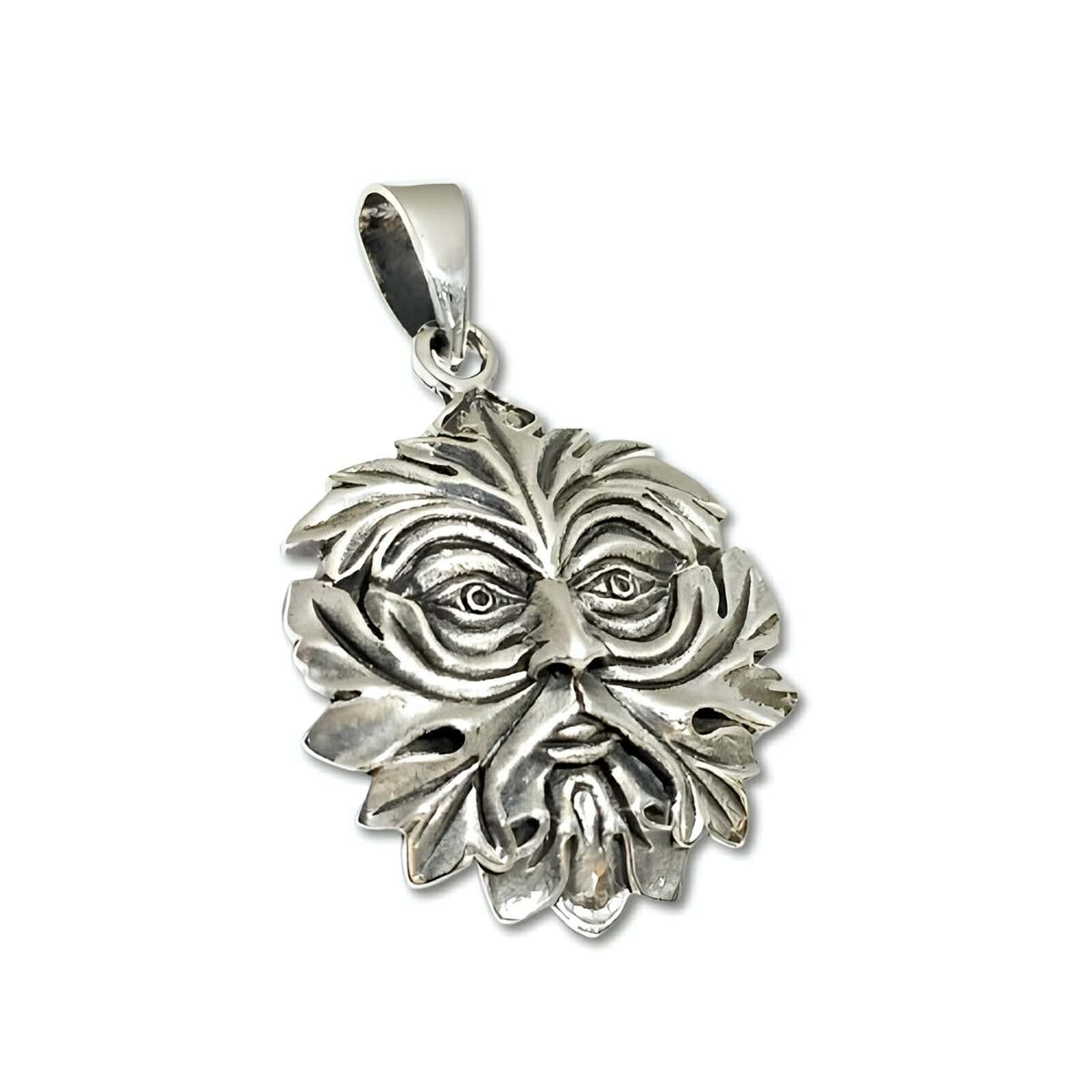925 Sterling Silver Green Man Pendant