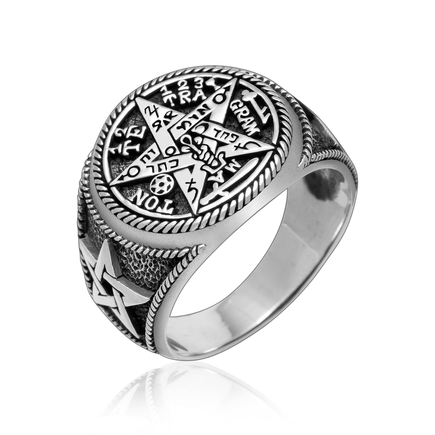 925 Sterling Silver Tetragrammaton Ring - SilverMania925