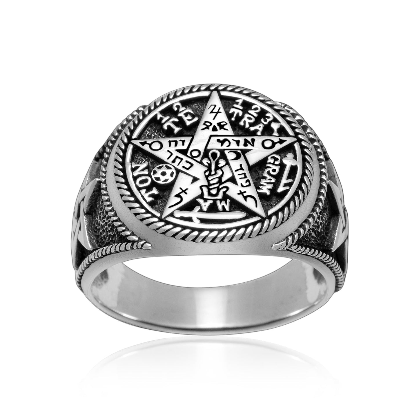 925 Sterling Silver Tetragrammaton Ring - SilverMania925