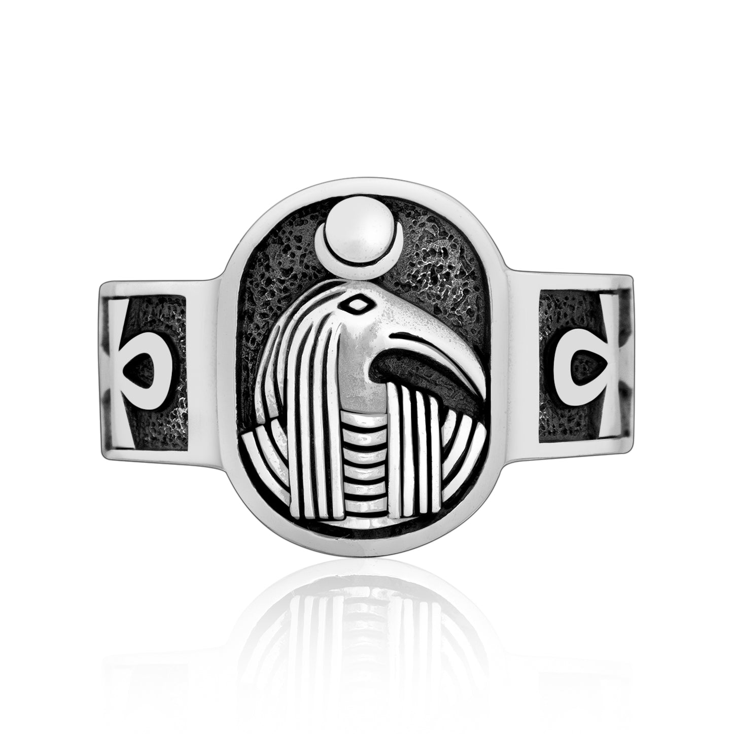 925 Sterling Silver Egyptian God Thoth Ring