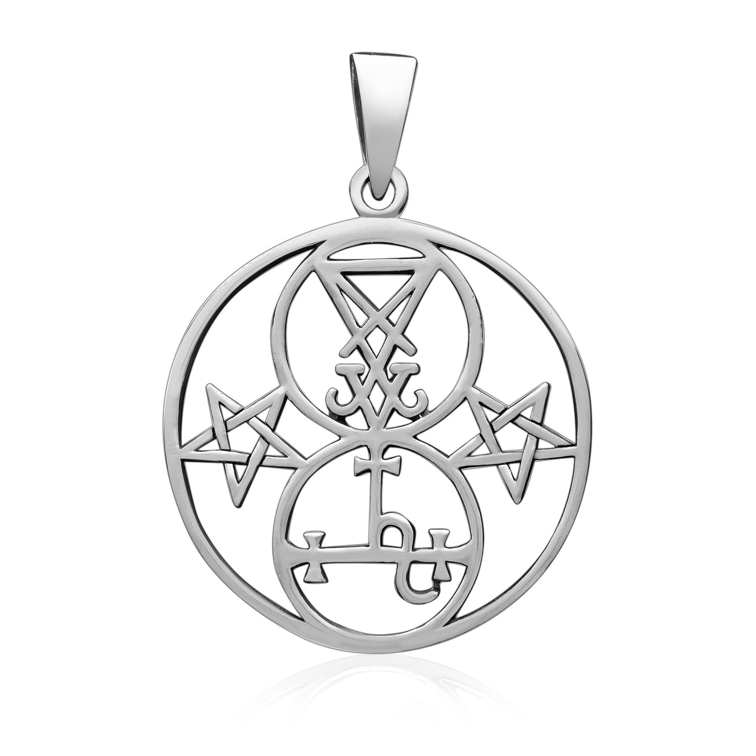 Sterling Silver Sigils of Lucifer and Lilith Pendant