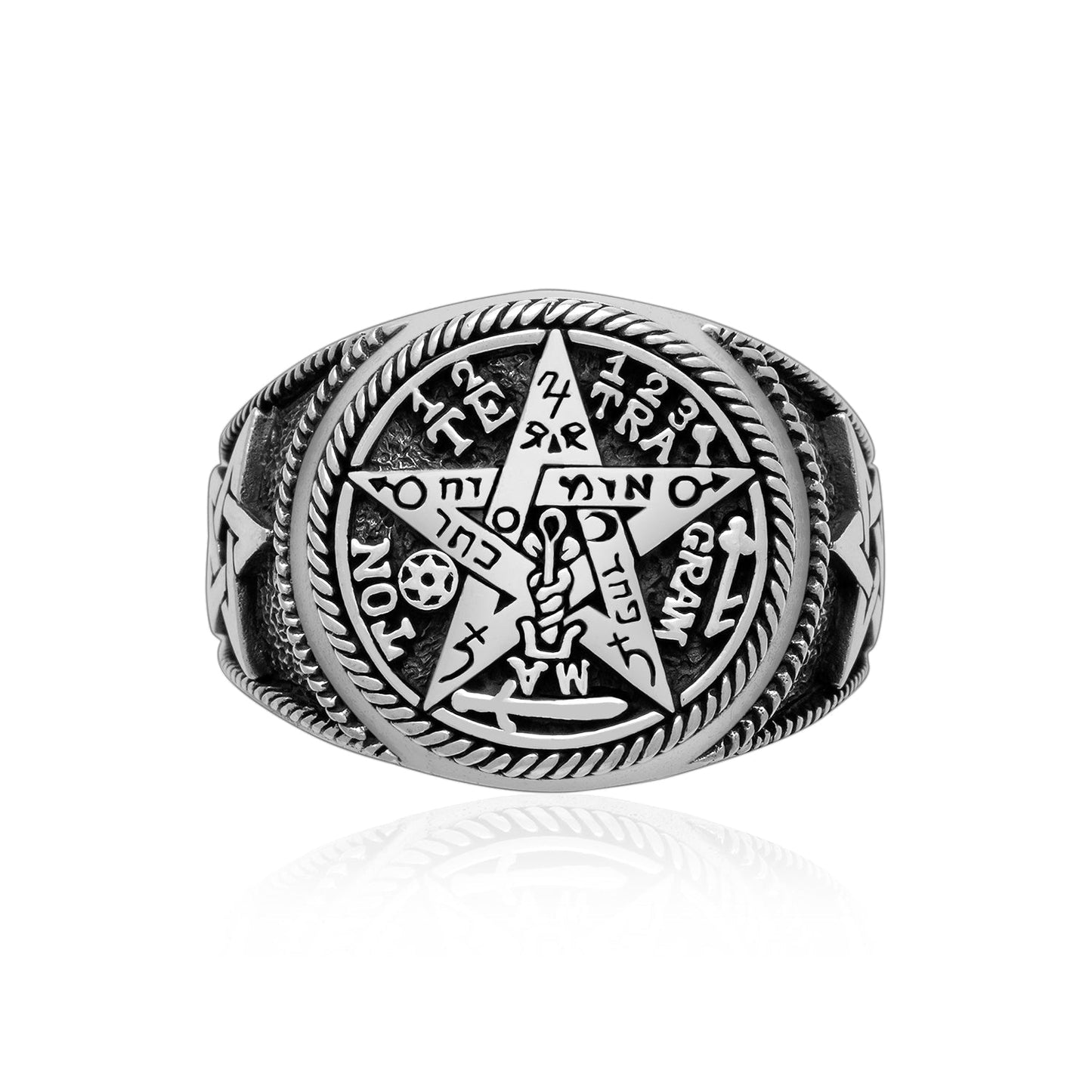 925 Sterling Silver Tetragrammaton Ring - SilverMania925